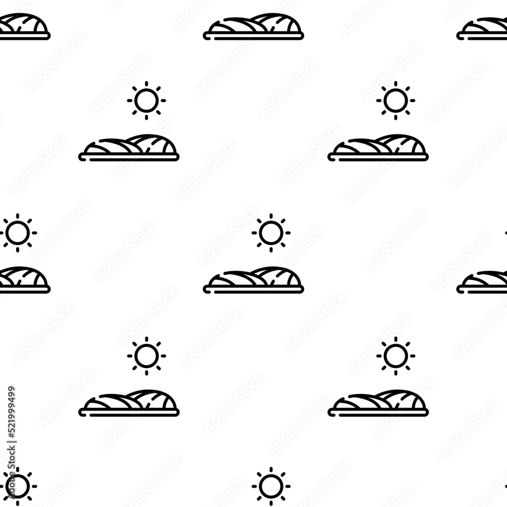 Poster field icon pattern. seamless field pattern on white background.