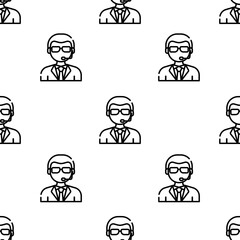 doorman icon pattern. Seamless doorman pattern on white background.