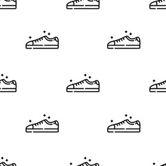 sneakers icon pattern. Seamless sneakers pattern on white background.