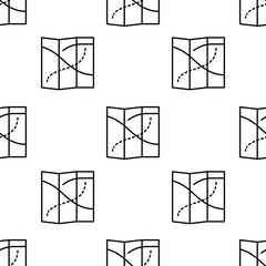 map icon pattern. Seamless map pattern on white background.