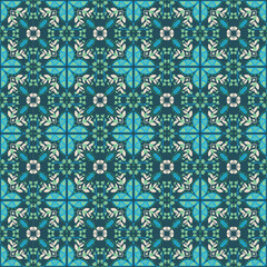 Seamless Background Retro Garden Nature Aboriginal Floral Damask Traditional Pattern Art