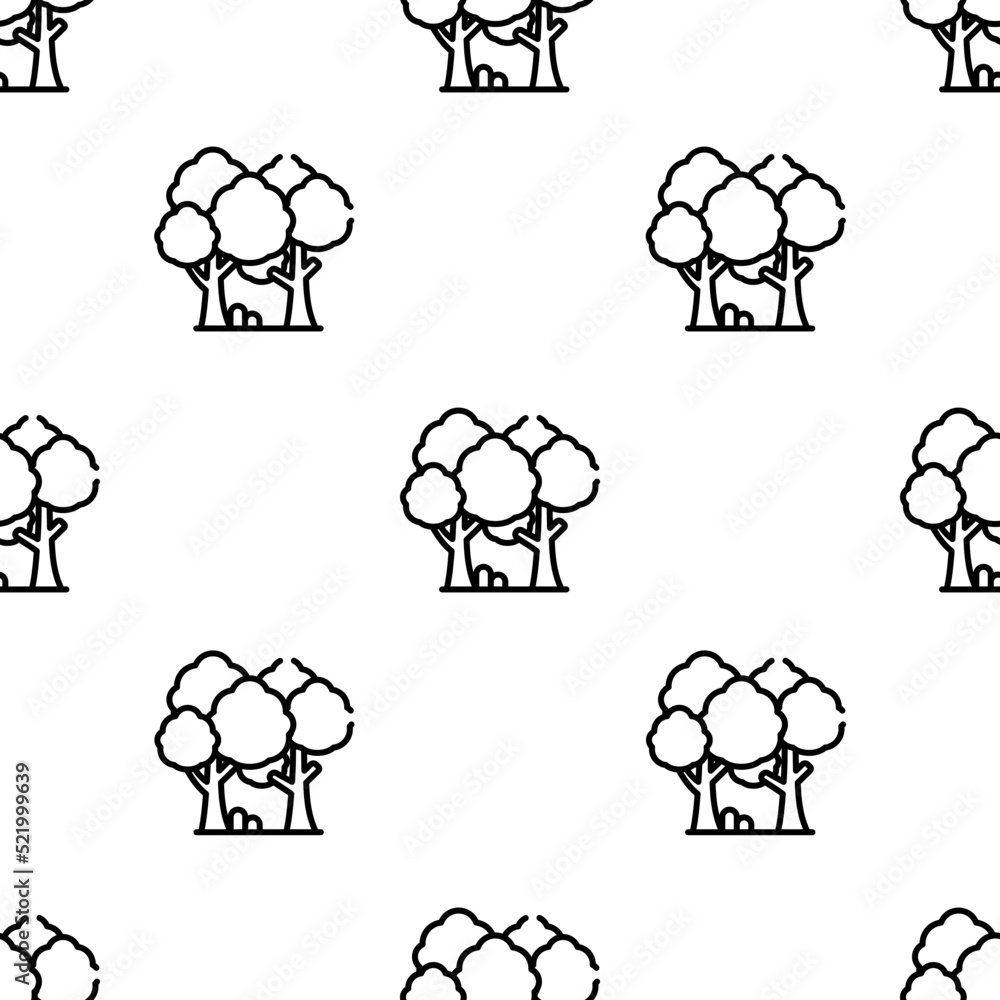 Poster forest icon pattern. seamless forest pattern on white background.