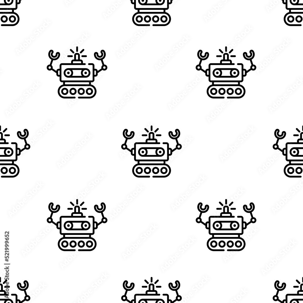 Poster robot icon pattern. seamless robot pattern on white background.