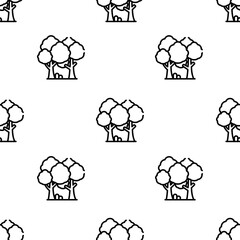 forest icon pattern. Seamless forest pattern on white background.