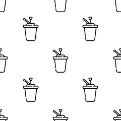 syrup icon pattern. Seamless syrup pattern on white background.