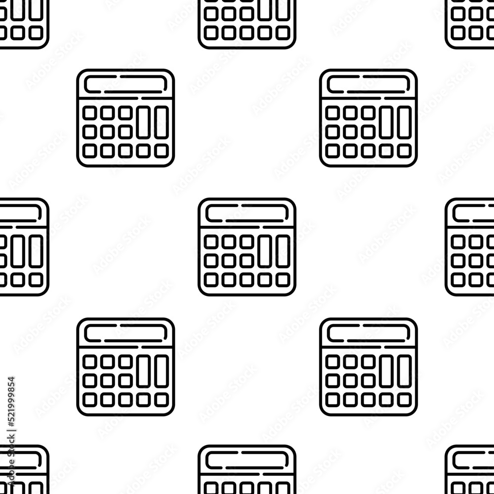 Poster calculator icon pattern. seamless calculator pattern on white background.