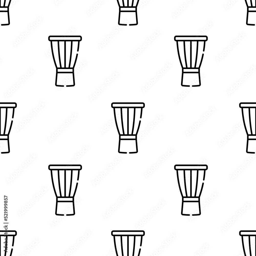 Poster drum icon pattern. seamless drum pattern on white background.