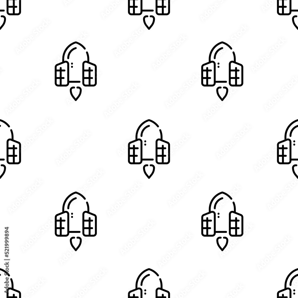 Poster spaceship icon pattern. seamless spaceship pattern on white background.