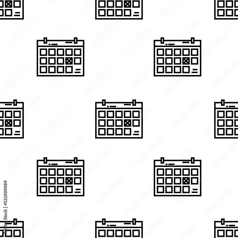 Poster calendar icon pattern. seamless calendar pattern on white background.