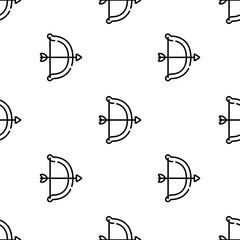 archery icon pattern. Seamless archery pattern on white background.