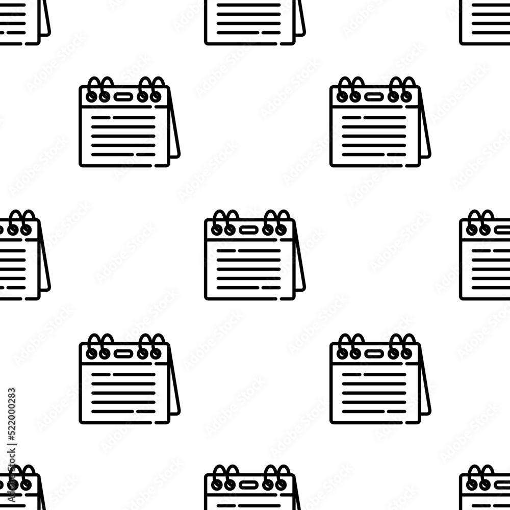 Poster calendar icon pattern. seamless calendar pattern on white background.