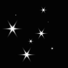 White stars in black background, design concept
