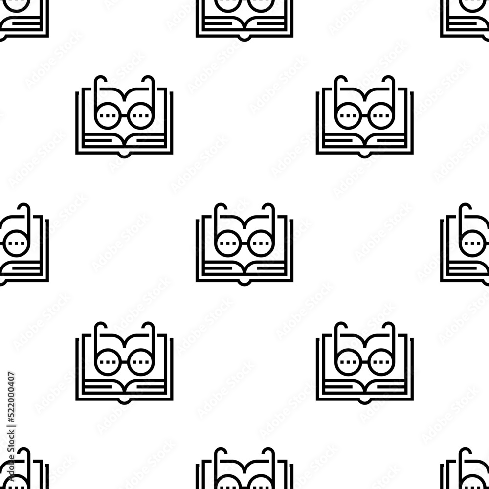 Aufkleber open book icon pattern. seamless open book pattern on white background.