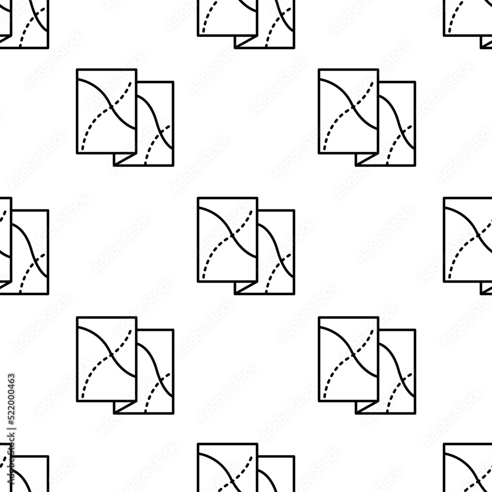 Poster map icon pattern. seamless map pattern on white background.