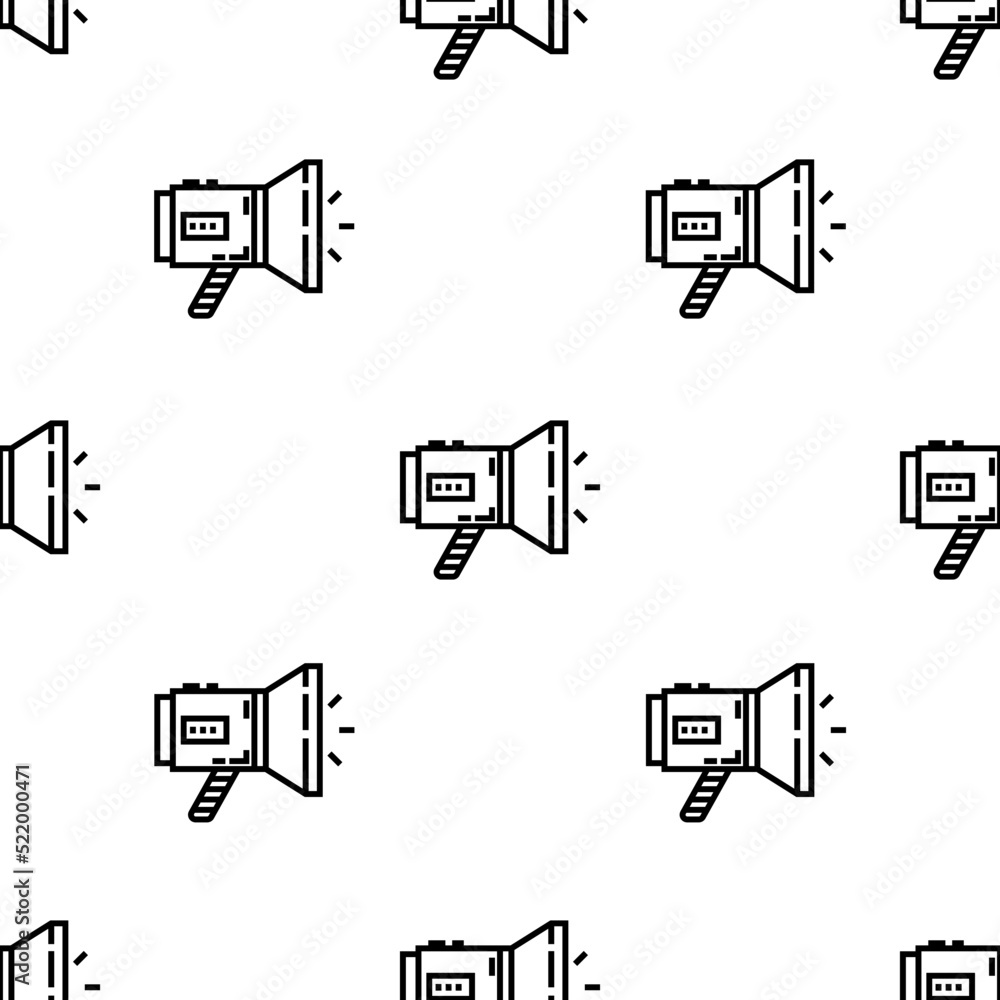 Poster megaphone icon pattern. seamless megaphone pattern on white background.