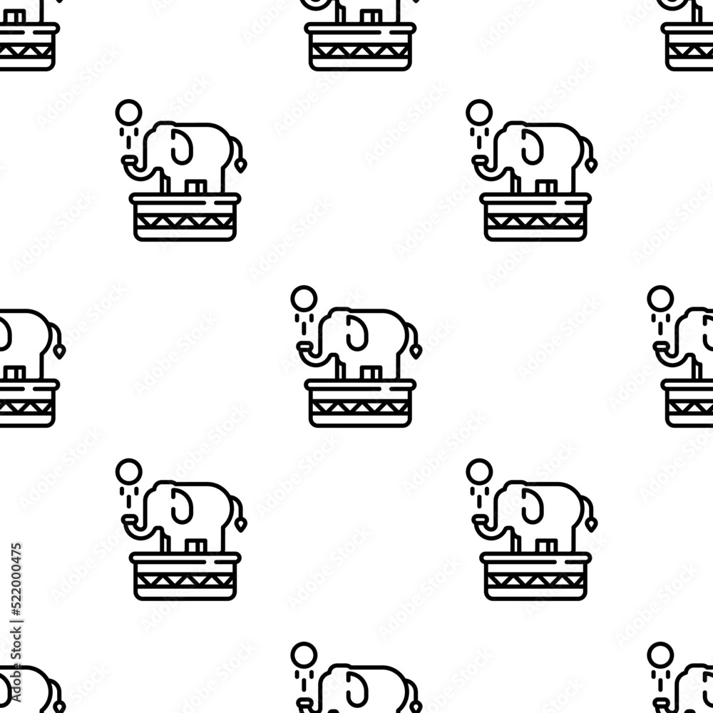 Poster elephant icon pattern. seamless elephant pattern on white background.