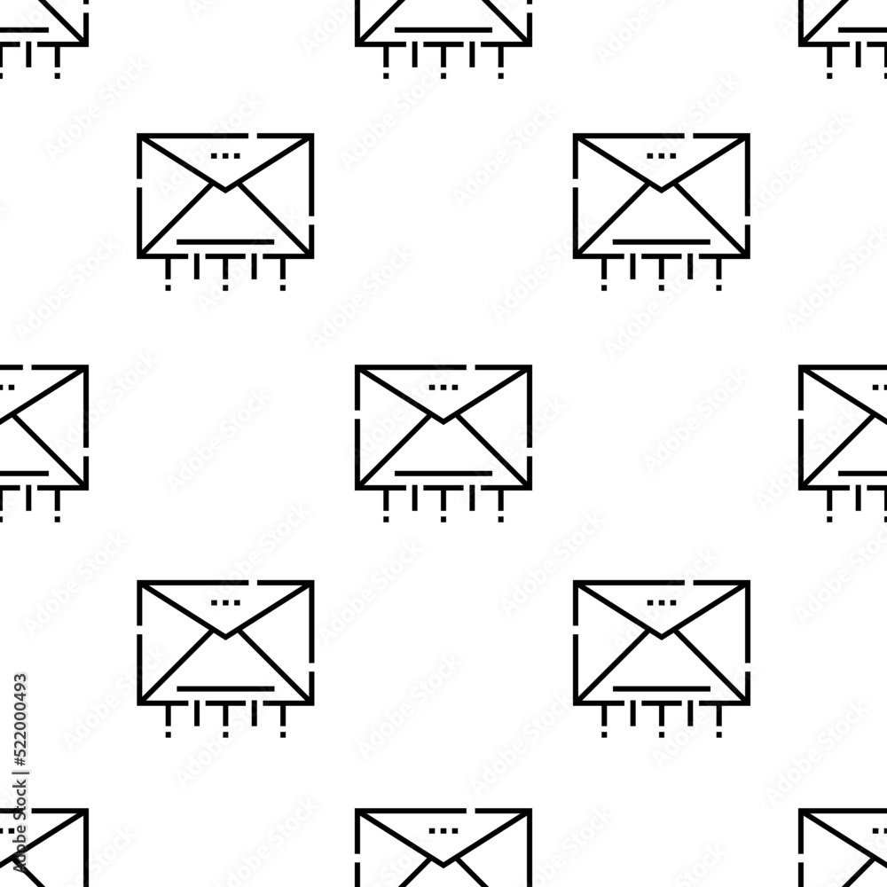 Poster email icon pattern. seamless email pattern on white background.