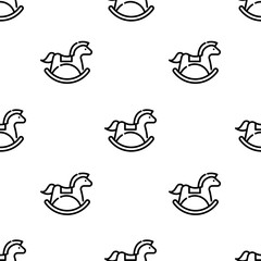 horse icon pattern. Seamless horse pattern on white background.