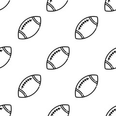 Fototapeta premium rugby icon pattern. Seamless rugby pattern on white background.