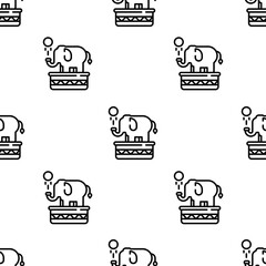 elephant icon pattern. Seamless elephant pattern on white background.