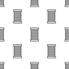 thread icon pattern. Seamless thread pattern on white background.