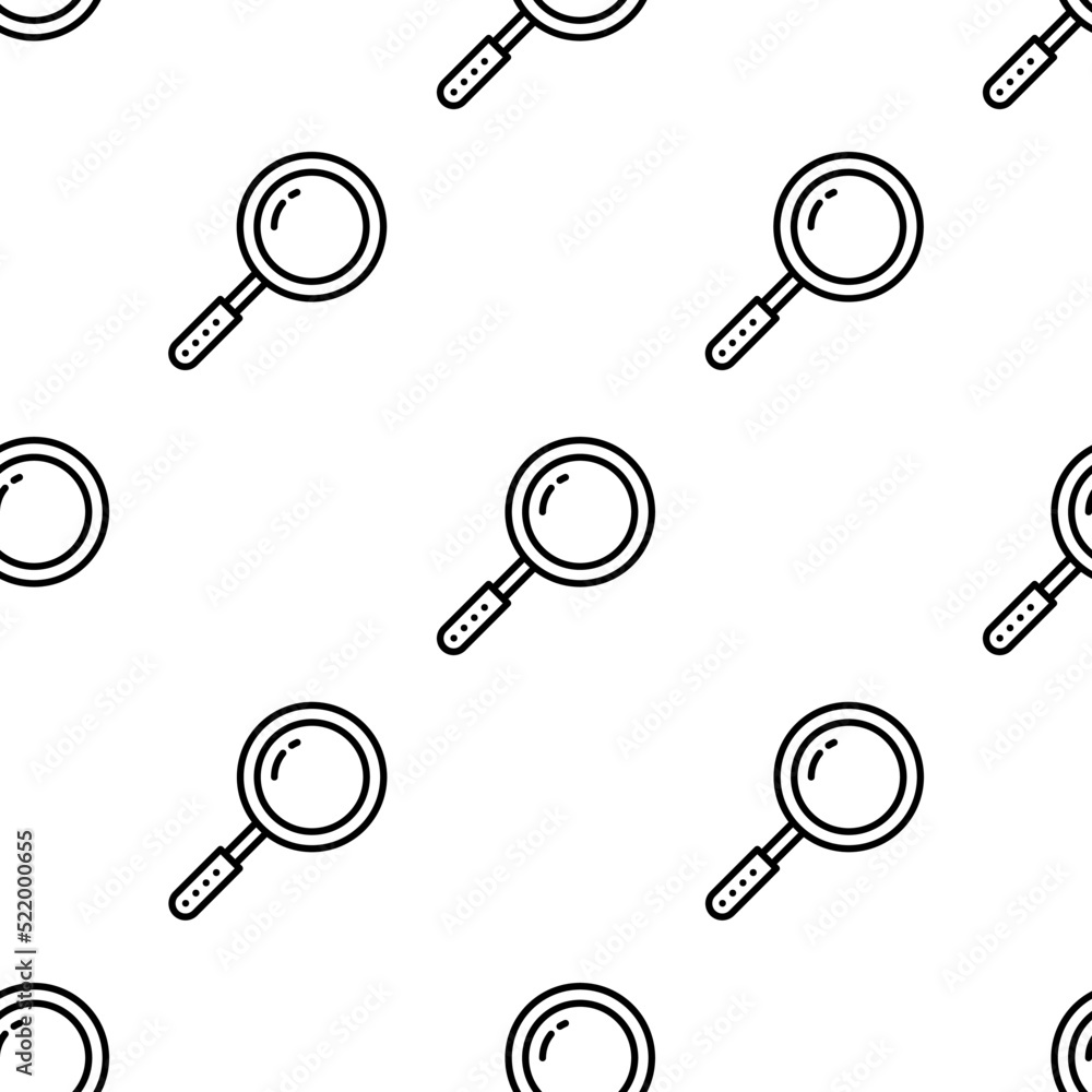 Poster loupe icon pattern. seamless loupe pattern on white background.