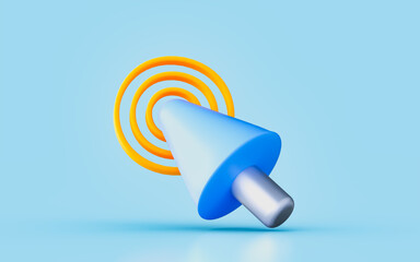 cursor click sign 3d render concept for select file document open application mouse pointer