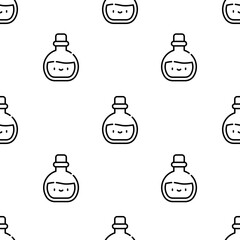 potion icon pattern. Seamless potion pattern on white background.