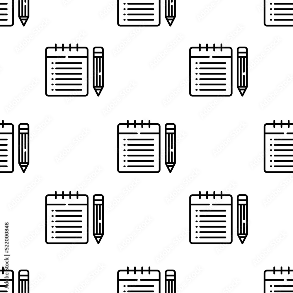 Poster note icon pattern. seamless note pattern on white background.