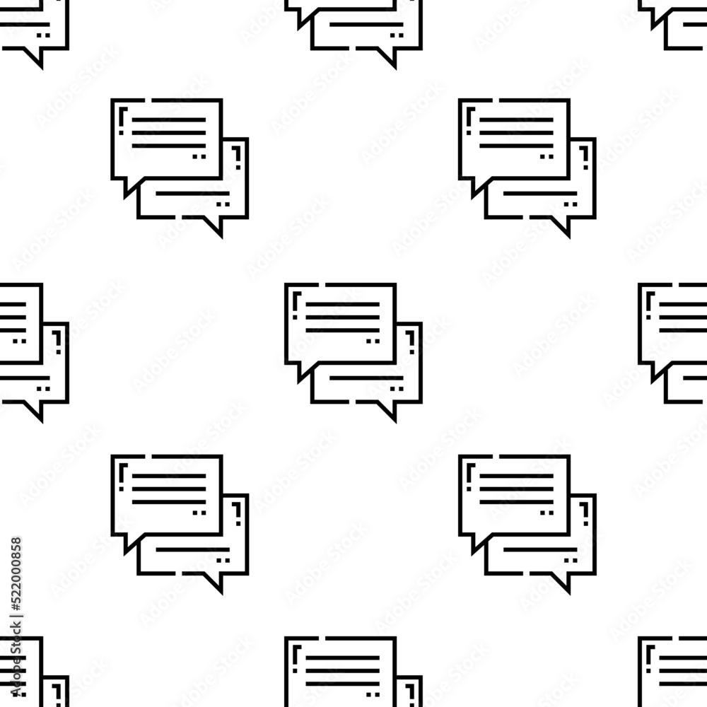 Poster chat icon pattern. seamless chat pattern on white background.