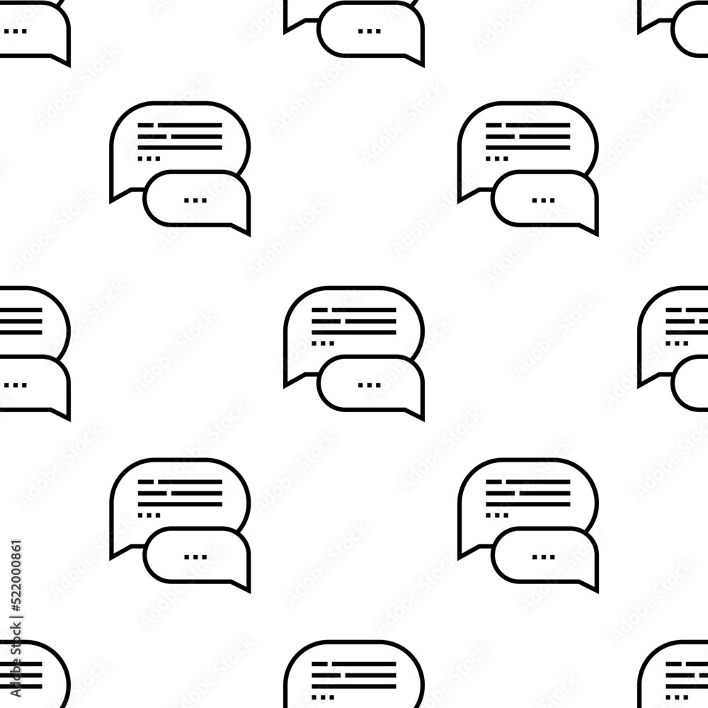 Poster chat icon pattern. seamless chat pattern on white background.