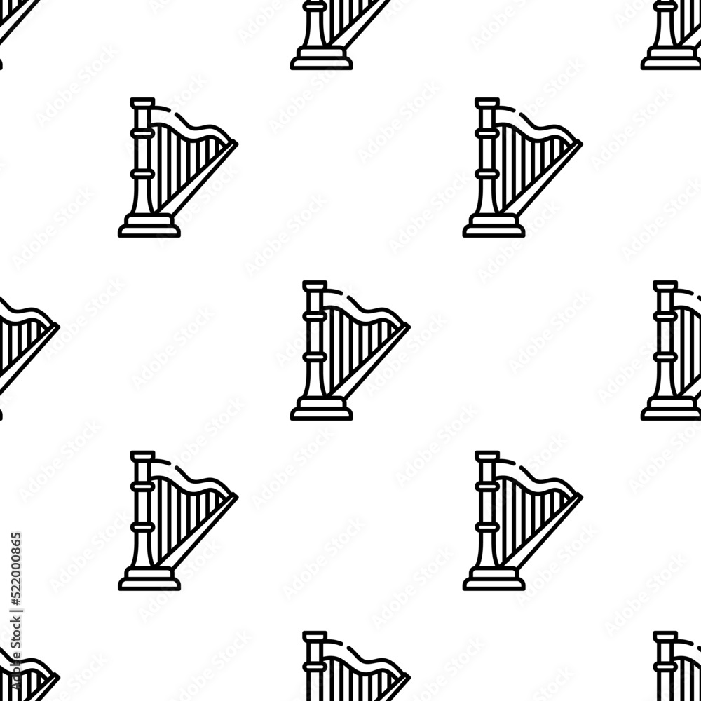 Aufkleber harp icon pattern. seamless harp pattern on white background.