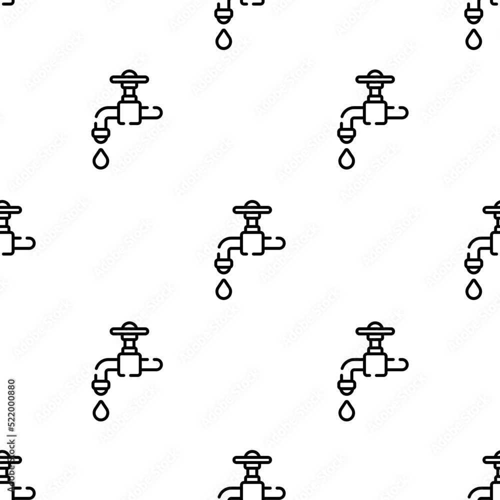 Poster faucet icon pattern. seamless faucet pattern on white background.