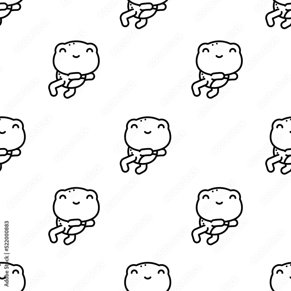 Poster frog icon pattern. seamless frog pattern on white background.