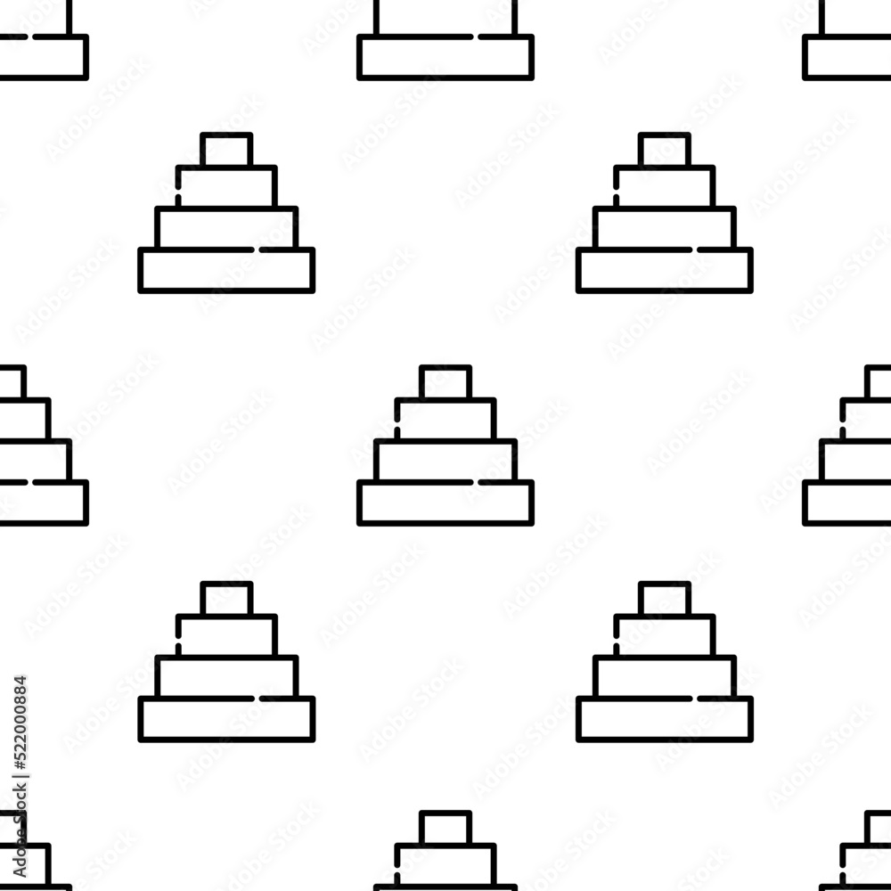 Poster pyramid icon pattern. seamless pyramid pattern on white background.