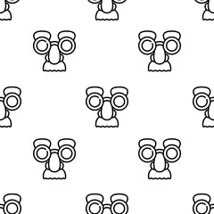 mask icon pattern. Seamless mask pattern on white background.