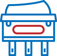 Electric switch, flat style, isolated on white background. Vector illustration.