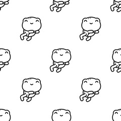 frog icon pattern. Seamless frog pattern on white background.