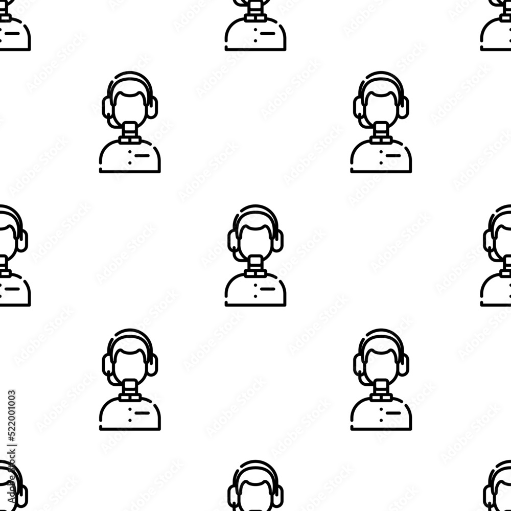 Poster customer service icon pattern. seamless customer service pattern on white background.