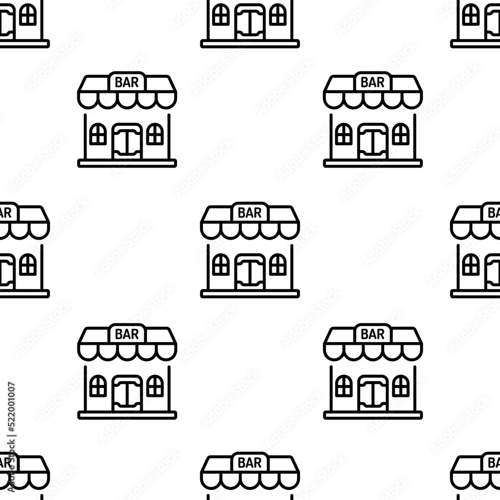 Poster bar icon pattern. seamless bar pattern on white background.