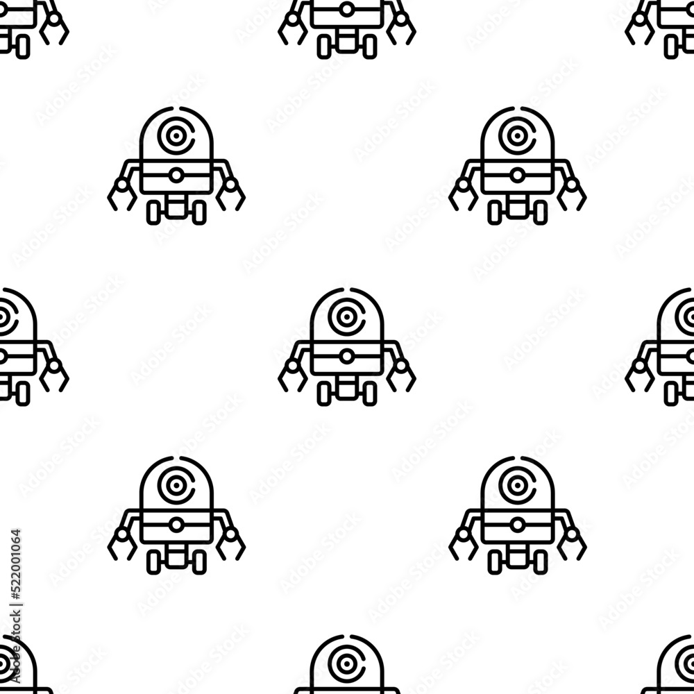 Poster robot icon pattern. seamless robot pattern on white background.