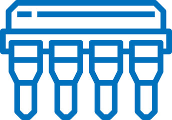 Microchip. Flat Vector Icon. Simple blue symbol on white background