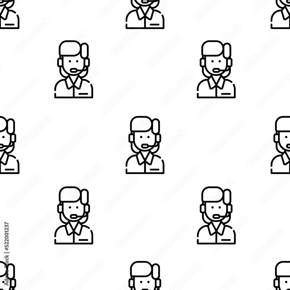 Poster customer service icon pattern. seamless customer service pattern on white background.