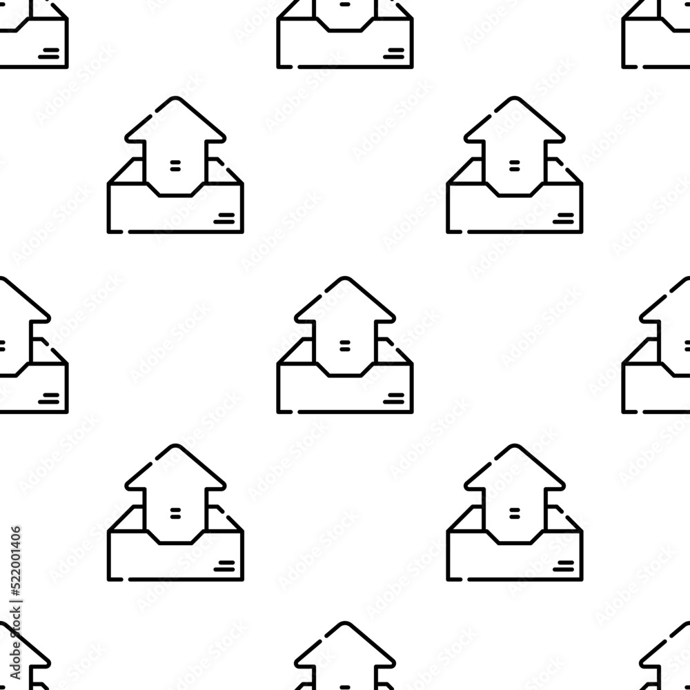 Poster outbox icon pattern. seamless outbox pattern on white background.