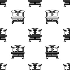 chest of drawers icon pattern. Seamless chest of drawers pattern on white background.