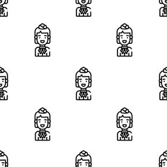 stewardess icon pattern. Seamless stewardess pattern on white background.