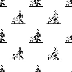 watering icon pattern. Seamless watering pattern on white background.