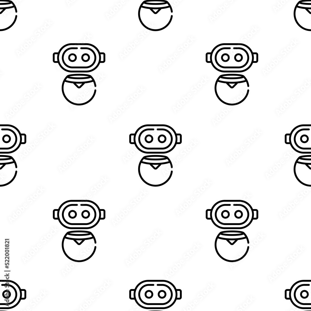 Poster robot icon pattern. seamless robot pattern on white background.