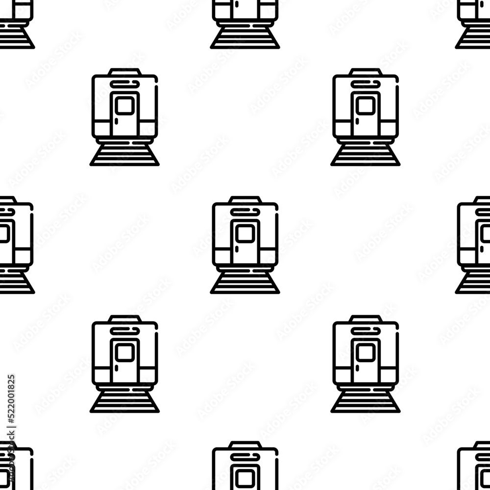Poster train icon pattern. seamless train pattern on white background.