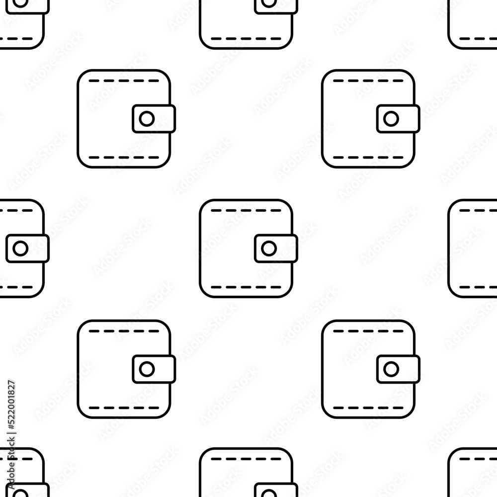 Poster wallet icon pattern. seamless wallet pattern on white background.